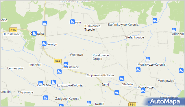 mapa Kułakowice Drugie, Kułakowice Drugie na mapie Targeo