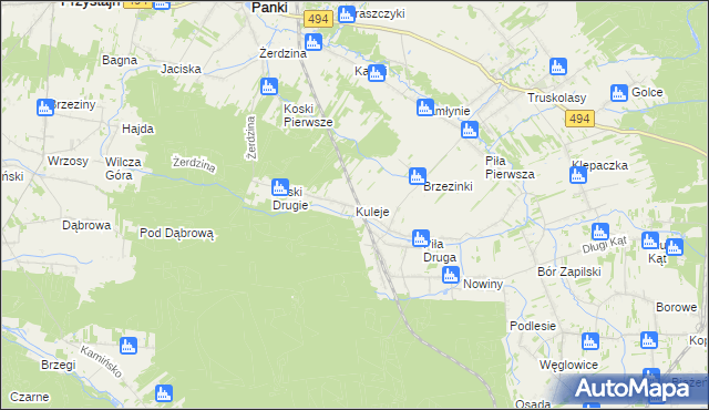 mapa Kuleje, Kuleje na mapie Targeo
