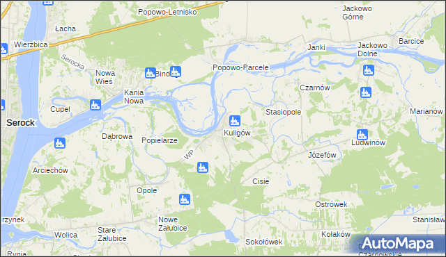 mapa Kuligów, Kuligów na mapie Targeo
