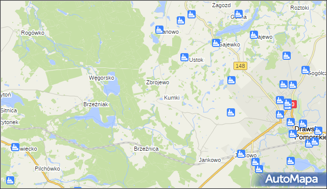 mapa Kumki, Kumki na mapie Targeo