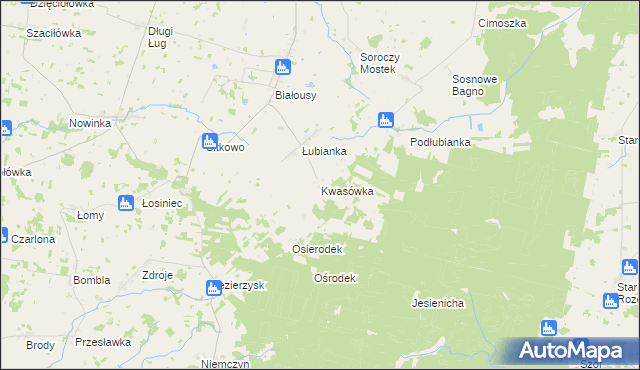 mapa Kwasówka gmina Janów, Kwasówka gmina Janów na mapie Targeo