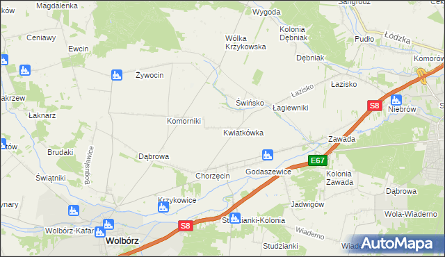 mapa Kwiatkówka, Kwiatkówka na mapie Targeo