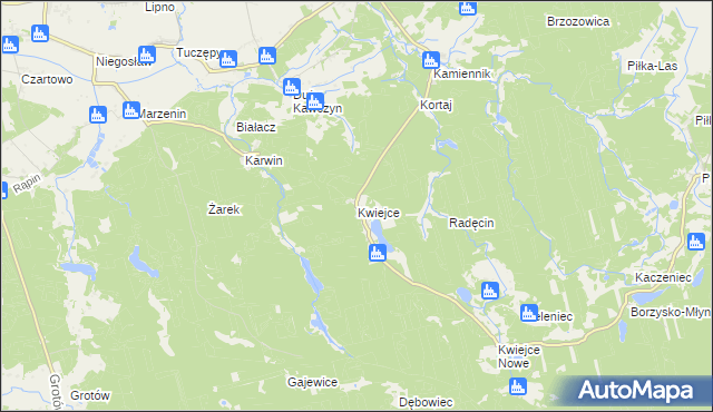 mapa Kwiejce, Kwiejce na mapie Targeo