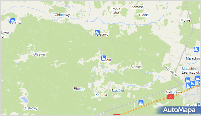 mapa Kwieki, Kwieki na mapie Targeo