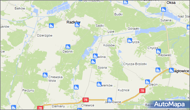 mapa Kwilina, Kwilina na mapie Targeo