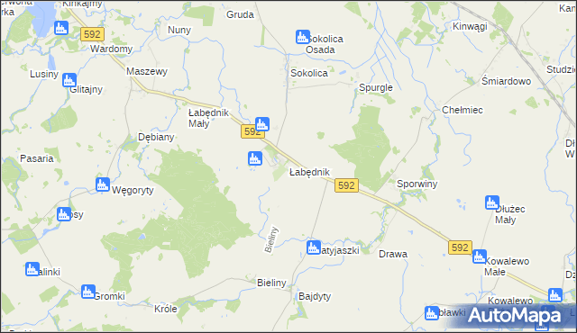 mapa Łabędnik, Łabędnik na mapie Targeo