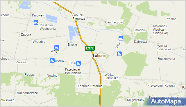 mapa Łabunie, Łabunie na mapie Targeo