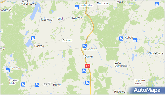 mapa Labuszewo, Labuszewo na mapie Targeo