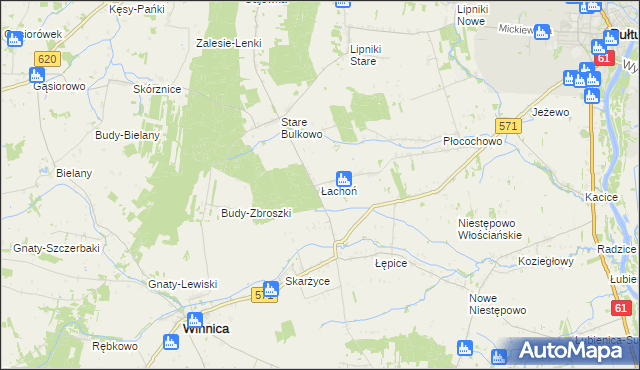 mapa Łachoń, Łachoń na mapie Targeo