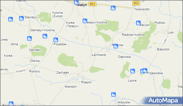 mapa Łachowce, Łachowce na mapie Targeo