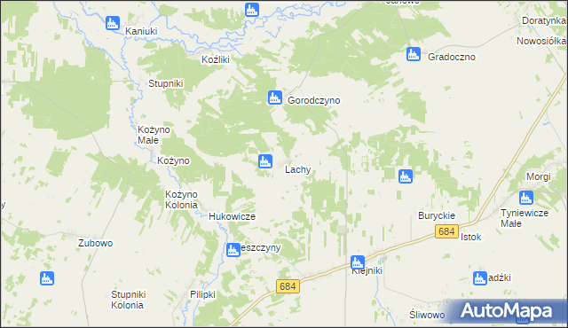 mapa Lachy, Lachy na mapie Targeo