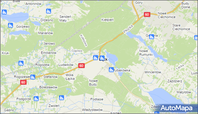 mapa Łąck, Łąck na mapie Targeo