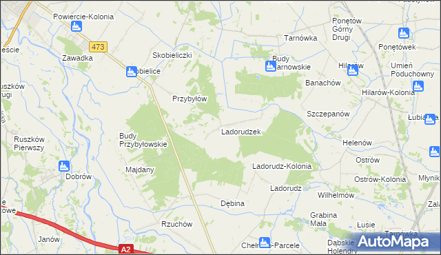 mapa Ladorudzek, Ladorudzek na mapie Targeo