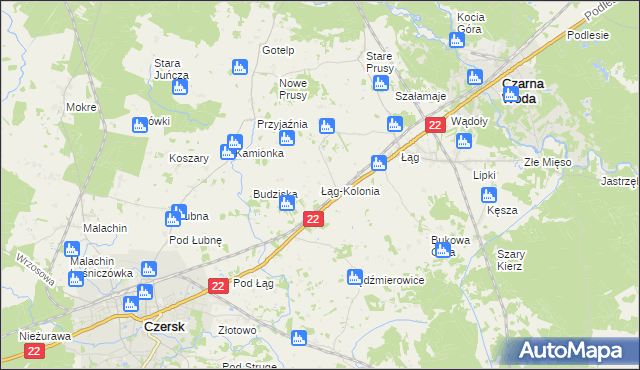 mapa Łąg-Kolonia, Łąg-Kolonia na mapie Targeo