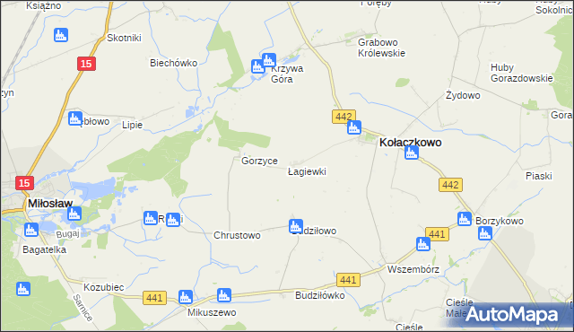 mapa Łagiewki, Łagiewki na mapie Targeo
