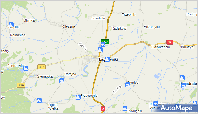 mapa Łagiewniki powiat dzierżoniowski, Łagiewniki powiat dzierżoniowski na mapie Targeo
