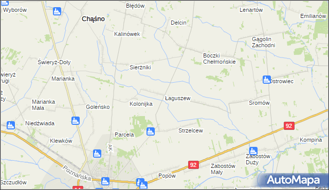 mapa Łaguszew, Łaguszew na mapie Targeo