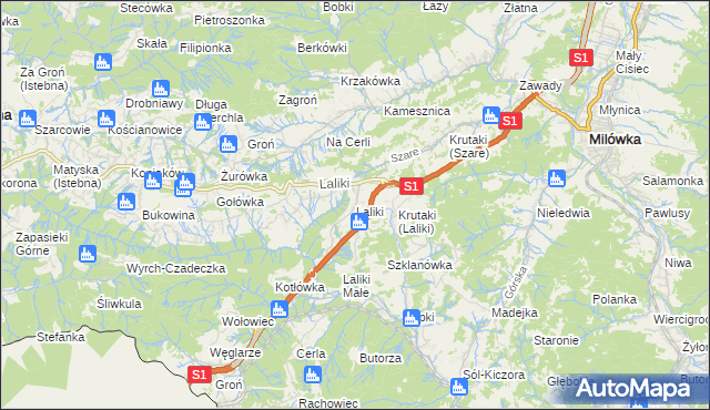 mapa Laliki, Laliki na mapie Targeo