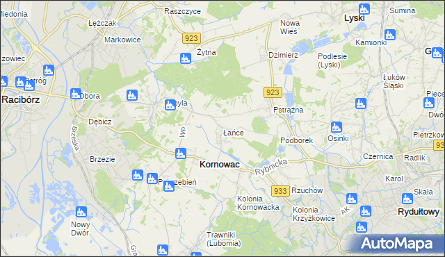 mapa Łańce, Łańce na mapie Targeo