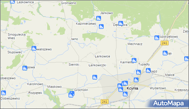 mapa Łankowice, Łankowice na mapie Targeo
