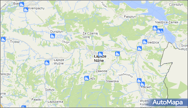 mapa Łapsze Niżne, Łapsze Niżne na mapie Targeo