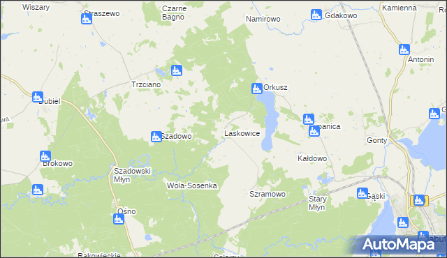 mapa Laskowice gmina Prabuty, Laskowice gmina Prabuty na mapie Targeo