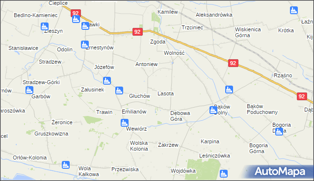 mapa Lasota, Lasota na mapie Targeo