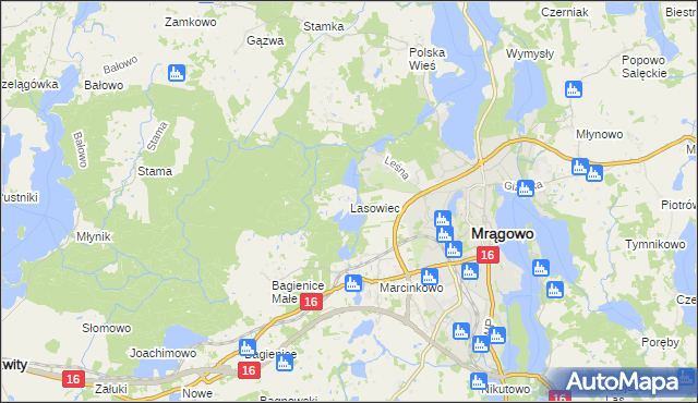 mapa Lasowiec, Lasowiec na mapie Targeo