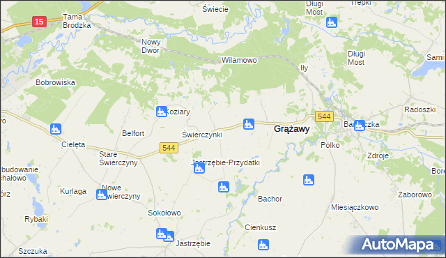mapa Łaszewo gmina Bartniczka, Łaszewo gmina Bartniczka na mapie Targeo