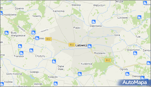 mapa Latowicz, Latowicz na mapie Targeo