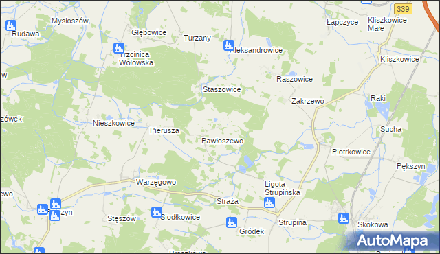 mapa Łazarzowice, Łazarzowice na mapie Targeo