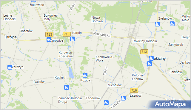 mapa Łaznowska Wola, Łaznowska Wola na mapie Targeo