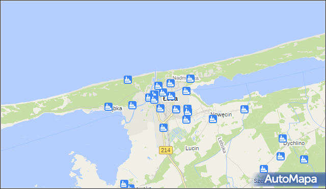 mapa Łeba, Łeba na mapie Targeo