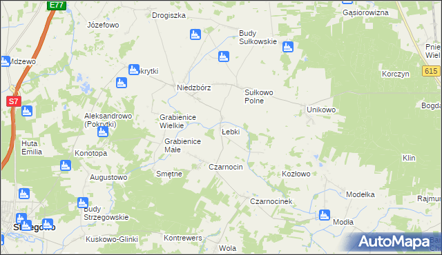 mapa Łebki gmina Strzegowo, Łebki gmina Strzegowo na mapie Targeo