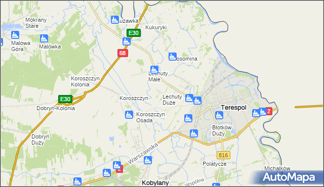 mapa Lechuty Duże, Lechuty Duże na mapie Targeo