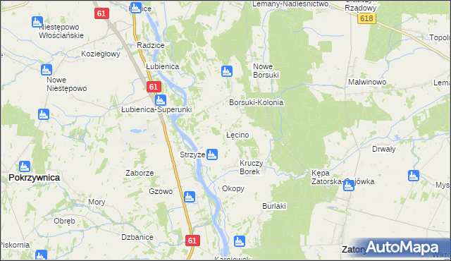mapa Łęcino, Łęcino na mapie Targeo