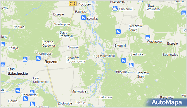 mapa Łęg Ręczyński, Łęg Ręczyński na mapie Targeo