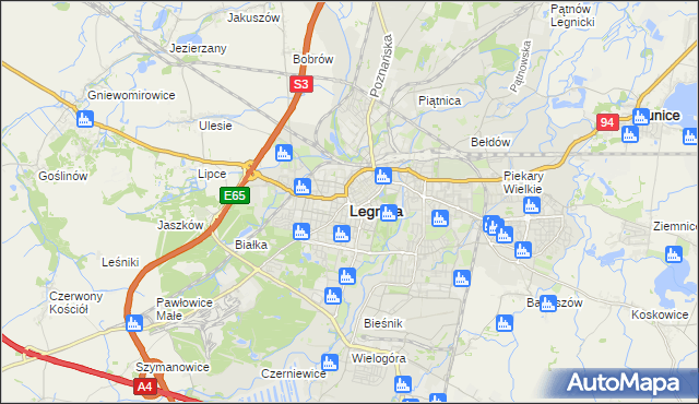 mapa Legnicy, Legnica na mapie Targeo