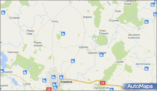 mapa Łęgowo gmina Kisielice, Łęgowo gmina Kisielice na mapie Targeo