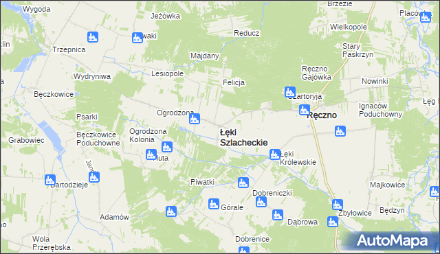 mapa Łęki Szlacheckie, Łęki Szlacheckie na mapie Targeo