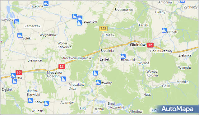 mapa Lelitek, Lelitek na mapie Targeo