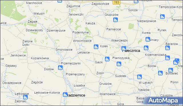 mapa Lelowice-Kolonia, Lelowice-Kolonia na mapie Targeo