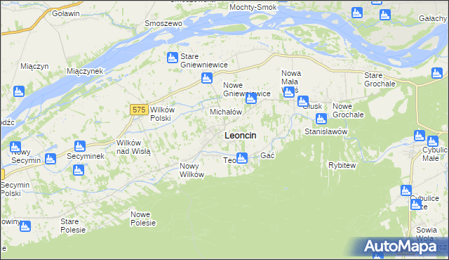 mapa Leoncin, Leoncin na mapie Targeo