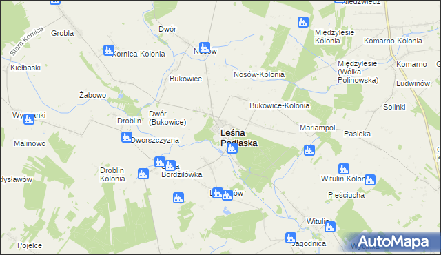 mapa Leśna Podlaska, Leśna Podlaska na mapie Targeo