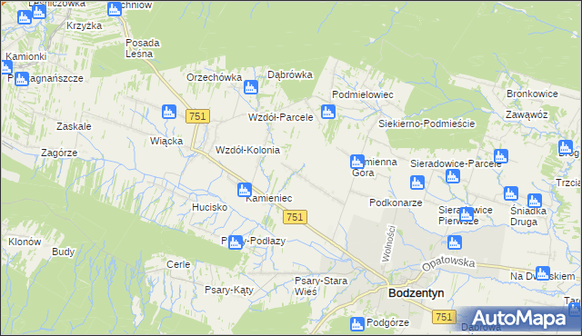 mapa Leśna-Stara Wieś, Leśna-Stara Wieś na mapie Targeo
