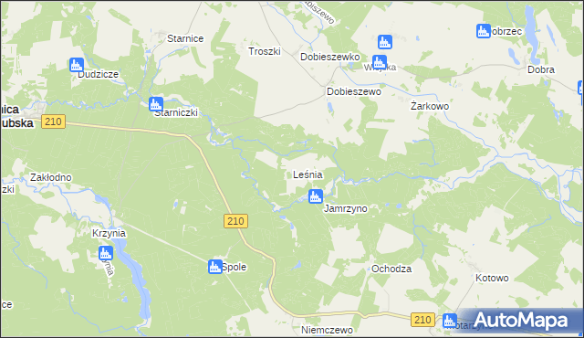 mapa Leśnia, Leśnia na mapie Targeo