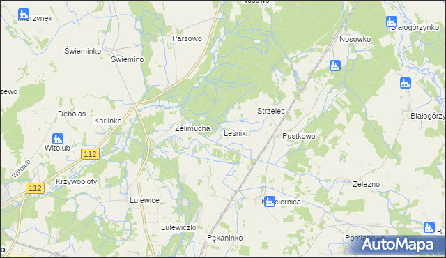 mapa Leśniki gmina Białogard, Leśniki gmina Białogard na mapie Targeo