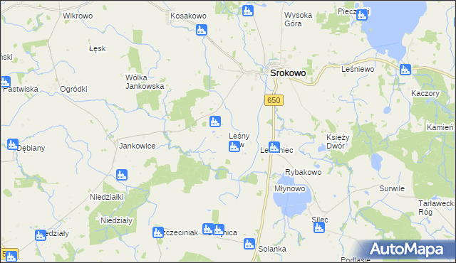 mapa Leśny Rów, Leśny Rów na mapie Targeo