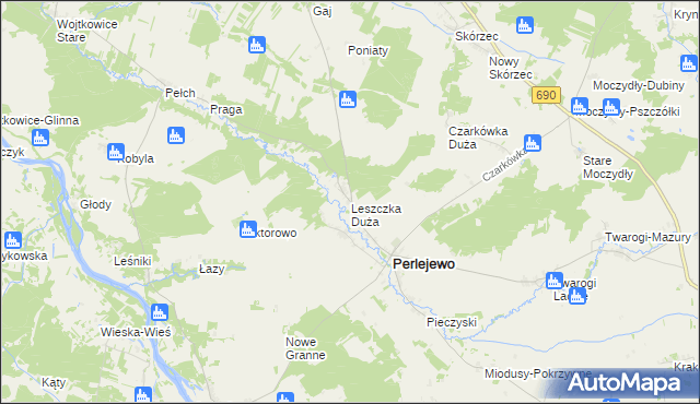 mapa Leszczka Duża, Leszczka Duża na mapie Targeo