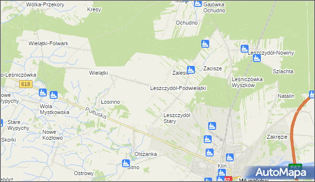 mapa Leszczydół-Działki, Leszczydół-Działki na mapie Targeo